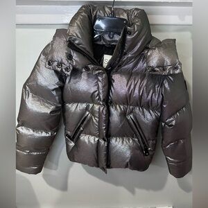 SAM. Shiny Silver Kids Puffer Jacket girl size 10